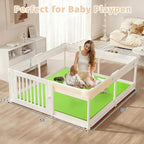 Waterproof Baby Play Mat for Floor Memory Foam 50 * 50 Cushion Playpen Playmat Tummy Time Crawling Mat Nursery Rug Thick Pad Create Soft & Safe Area for Infants,Toddler,Kids,Green