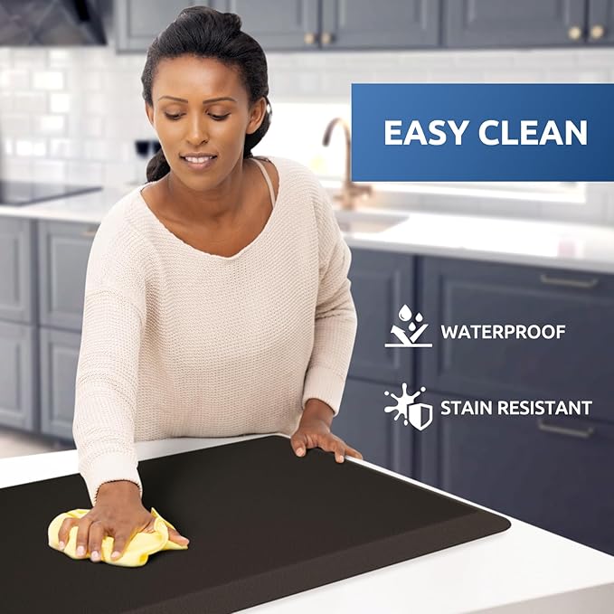 KitchenClouds Kitchen Mat Cushioned Anti Fatigue Kitchen Rug 17.3"x39" Water Resistant Non Slip Kitchen Rugs and Mats Standing Desk Mat Comfort Floor Mats for Kitchen House Sink Office (Chocolate)