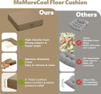 MeMoreCool Square Floor Pillows for Adults Kids, 2 Sets Large Meditation Cushion with 5" Thick Foam and Washable Tufted Cover, 22 Inch Coffee Seat Floor Cushions for Sitting and Yoga