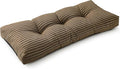 SUNROX LokGrip Non Slip Tufted Memory Foam Bench Cushion, FadeShield Water Resistant Durable Thicken Outdoor/Indoor Bench Seat Pads 36x14x4 inch, Cocoa Stripe