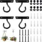 4Pack 2.5Inch Ceiling Hooks for Hanging Plant, Hanger for Indoor and Outdoor Planters Pots Holder, Wall Hook for Plant, Flower Basket, Wind Chimes, Lanterns, Lights, Bird Feeders, Home Decor