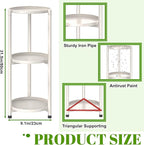 3 Tier Metal Plant Stand Indoor, Corner Tiered Round Plant Stand for Indoor Multiple Plants, Flower Pot Stands Outdoor Holders Plant Shelf Display Rack for Balcony Living Room(Cream White)