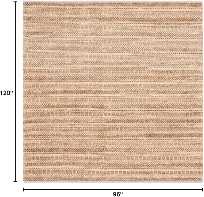 SAFAVIEH Area Rug 8x10 - Natura Collection - Large - Natural & Beige, Handmade Wool, Ideal for Living Room, Bedroom, Dining Space (NAT501A)