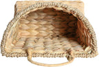 Woven Hanging Wall Basket, Rattan Wall Basket Planter, Front Door Hanger Basket Wreath for Plants,Outdoor Wicker Baskets for Wall,Door Baskets for Flowers Front Door Decor,8.6" D x 5.1" W x 11.6" H