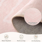 Area Rug 5x7 Rug Machine Washable Non-Slip Low Pile Print Pattern Western Rug for Living Room Bedroom Entryway Tribal Series -Light Pink/Cream