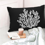 Coastal Pillow Covers 12x20 Set of 2 Black Starfish Throw Pillows Nautical Ocean Decorations Summer Beach Coral Pillowcase Outdoor Decor Linen Farmhouse Square Cushion Case for Sofa Bedroom