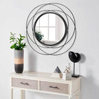 Decorative Mirrors Black Circle Mirror - 20 Inches Round Mirror with Metal Frame, Modern Wall Hanging Mirrors for Living Room, Bedroom, Bathroom, Entryway Black
