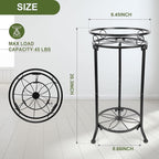 Plant Stand Indoor 2-Tier,20.3 Outdoor Tall Metal Plant Stands Black,Single Corner Heavy Duty Potted Holder Rack Rustproof,Flower Pot Stand for Planter Garden Balcony Patio Office Home