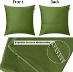 Thmyo 4-Pack 100% Cotton Comfortable Solid Decorative Throw Pillow Case Square Cushion Cover Pillowcase Sublimation Blank Pillow Covers DIY Throw Pillowcase(16x16 inch/ 40x40cm,Olive Green)