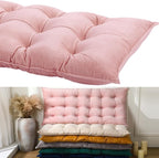 Bench Cushion for Indoor Furniture 40x20 in Velvet Thicken Indoor Window Seat Cushion, Piano Sofa, Entryway Storage, Bay Window Tufted Patio Porch Swing Bench Pad Memory Foam(Blush Powder)