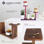 Wood Desktop Plant Stand Indoor Small Windowsill Flower Shelf Tabletop Plant Shelf Holder Display Rack for Succulent Herb in Living Room Office