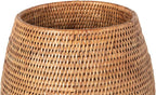 KOUBOO La Jolla Coco Rattan Bowl, Honey-Brown, Large Planter