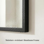30"x36" Black Bathroom Mirror, Matte Metal Framed Vanity Mirror for Wall, Industrial Rectangular Mirror Over Sink, Modern Farmhouse Decor, Flush Mount
