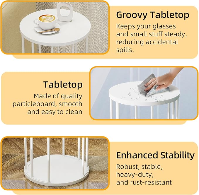 Plant Stand Indoor,small plant stool,Flower Pot Corner stand holder,Mid Century Heavy Duty Metal Tall Home Decor,Modern Round End Table,Small Rustic Display Stand for Living Room,Bedroom(White,18In)