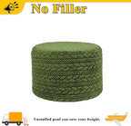 Asuprui 20x14 Inch Unstuffed Ottoman Pouf Cover – Lightweight Foot Rest, Floor Bean Bag Chair, Storage Pouf for Living Room, Bedroom & Balcony (Filler Not Included) (Green)