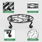 Yimobra 4 Pack Plant Stand for Flower Pot Heavy Duty Potted Holder Indoor Outdoor Metal Rustproof Iron Garden Container Round Supports Rack for Planter (4PC Black 11.8 x 3.1IN)