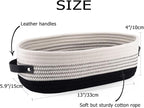 2 Pack Cotton Rope Toilet Basket Bathroom Decor Baskets, Toilet Paper Holder Basket, Farmhouse Home Decor Organizing 13"x5.9"x4" Black