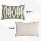 Sage Green Boho Pillow Covers 12 x 20 Inch Pack of 2, Bohemian Ethnic Herringbone Pattern Decorative Throw Pillow Covers Vintage Linen Farmhouse Outdoor Pillowcase for Bedroom Home Sofa Decor