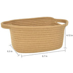 ABenkle Small Storage Basket, Mini Cotton Rope Woven Basket, Cute Boho Decorative Toy Storage Bin