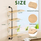 YUOROS Window Shelf for Plants, 4-Tier Rotating Window Sill Plant Shelves Stand Plant Wall Holder with Hanger