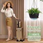 2 Pack 12 Hanging Flower Pots with Chains Self Watering Plastic Planters for Indoor Outdoor Plants, Sturdy Triangular Iron Chain Design for Garden PorchPlastic hanging flower pots(2, Black Brown)