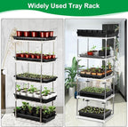 5 Layer Seed Starter Tray, Plant Stand, Storage for Nursery Pot Seedling Cell Tray Container Indoor/Outdoor Plant Rack Holder (White)