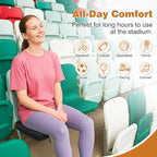 Stadium Seat Cushions for Bleacher, Portable Extra Thick Bleacher Cushion with Handle, Waterproof Stadium Seat Pads for Hard Chair for Baseball Football Outdoor Indoor Events, 2PCS