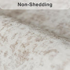 FMFUNCTEX 3x5 Washable Area Rug Beige Vintage Neutral Non Slip Low Pile Traditional Retro Indoor Carpet for Entryway Entrance Soft Floral Throw Rug Living Room Bedroom Kitchen Dining Office Laundry