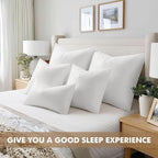 MIULEE Set of 4 Throw Pillow Inserts 12x20 Inches, 100% Virgin Filling Nowoven Pillow Inserts for Couch Sofa Living Room