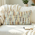 Boho Chenille Striped Pillow Cover 12x20 Inch, Decorative Lumbar Pillow Cover for Couch Bed Sofa Living Room Bedroom Farmhouse Modern Home Decor Accent Pillowcases Set of 1, Multicolor