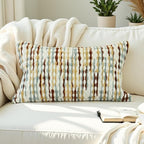 Boho Chenille Striped Pillow Cover 12x20 Inch, Decorative Lumbar Pillow Cover for Couch Bed Sofa Living Room Bedroom Farmhouse Modern Home Decor Accent Pillowcases Set of 1, Multicolor