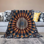 Indian Hippie Bohemian Throw Blanket Beautiful Peacock Mandala Blanket for Sofa Bed Couch Chair Or Dorm 30"x40"