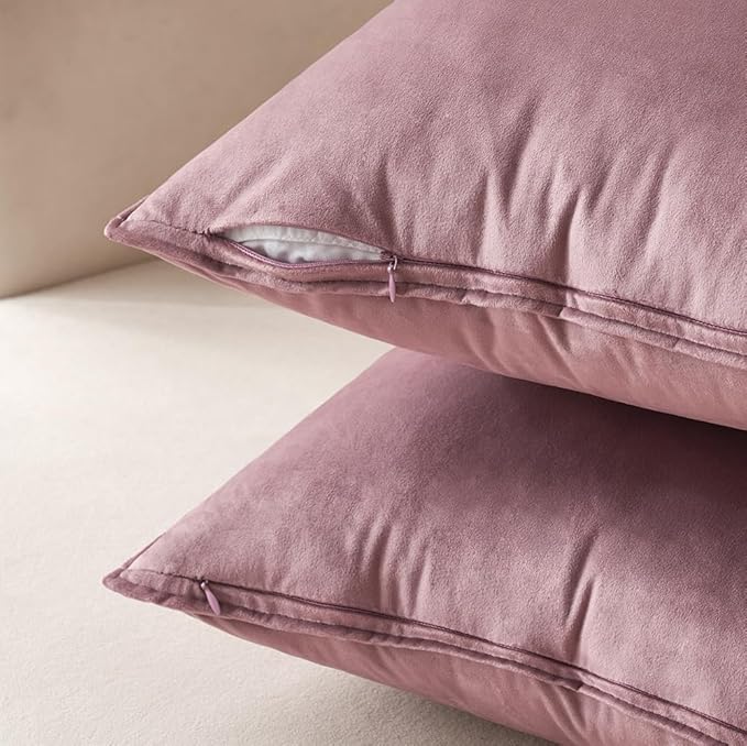 MIULEE Jam Velvet Throw Pillow Covers 20x20 Soft Decorative Solid Square Cushion Cases Pack of 2 Modern Luxury Home Decor for Couch, Sofa, Bedroom