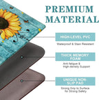 Likiyol Sunflower Kitchen Rugs Sets of 3 Kitchen Mats for Floor Anti Fatigue Mats for Kitchen Floor, Spring Floral Flower Non Slip Washable Standing Floor Mats, 18''x30''+18''x48''+18''x60''(Blue)