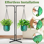 Halatool 8.3 Inch Hanging Pots for Plants Indoor- 2 Pack Self-Watering Hanging Planters Flower Pots, Plant Hanger with Hooks Drainage Holes for Garden Home (Green)