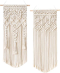 Mkono 2 Pcs Macrame Woven Wall Hanging Boho Chic Geometric Art Decor - Beautiful Bedroom Nursery Apartment Home Decoration, Gift for Girls Adults Birthday Christmas, 28" L x 13" W