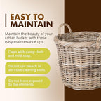 Kouboo Kobo Rattan Round Planter, Gray Decorative Storage Basket