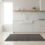 Charcoal Gray 20X30 Jute Rug Braided Construction - Farmhouse Woven Carpet - Mid-Century Modern Floor Covering for Entryway or Kitchen, 20" x 30"
