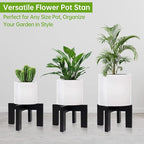 2 Pack Wood Plant Stand Indoor Holders for Plants, Sturdy Flower Pot Stands Plants Shelf, Wooden Stool for Patio Plant Stand, Fit 5-18 Inch Variety Flower Pots, Easily Assemble (2 Pack-Black)
