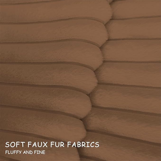 2 Pack 26x26 Pillow Cover Velvet Pillow Covers, Faux Fur Square Throw Pillow Covers for Living Room Decorations Throw Pillow Case, Throw Pillow Cover Cushion Cover for Sofa Bedroom Car, Brown