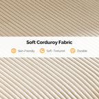 VINGLI Movable Ottoman for Corduroy Cloud Sectional Couches, Cream