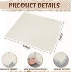 Extra Large Outdoor Boho Picnic Blanket 91'' x 71'' Cream White Table Runner 6 Throw Pillow Cover Woven Cotton Yarn Oversize Beach Blanket Washable for Picnic Camp Wedding