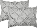Elegant Comfort 2-Pack Sham Set Pinch Pleat Design, 1500 Premium Hotel Quality Microfiber, Stylish Design-Easy Care, Wrinkle and Stain Resistant, 2-Piece Sham Set, Pleated Standard/Queen, Silver Grey