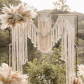Boho Chic Macrame Curtain & Macrame Arch Bohemian Macrame Wedding Backdrop Decor Home Geometric Fiber Art Decor 59''W*78''L