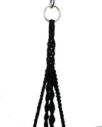 Macrame Plant Hanger & Holder, Hanging Planter 4 Legs Double Deck for 8 inch to 10 inch Two Pots Indoor Outdoor Hanging Planter Cotton Rope 67 Inch with Metal Ring (Cotton-Black)