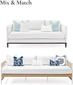 Hofdeco Premium Coastal Patio Indoor Outdoor Lumbar Pillow Cover Only, 12"x20" Water Resistant for Backyard, Couch, Solid White Fringe
