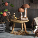 Mini Round Wooden Stool, Indoor Plant Stand Table, Decorative Wooden Stool Display Stand Modern Plant Stand Flower Pot Holder for Outdoor Indoor Home Garden Patio(M)