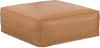 SIMPLIHOME Brody Extra Large Coffee Table Pouf - 36 inch Wide Upholstered Vegan Leather Square Ottoman in Distressed Brown, Boho Footstool, Coffee Table or Extra Seating for Living Room, Assembled