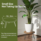 ROSSNY Small Indoor Plant Stand Stool: Fits for Under 10" Wide Pot - Wooden Plant Stool - Single Tier Short Round Plant Stool - Mid-century Modern Style for Indoor Outdoor Home Garden Décor, Dark Brown, 3 Pack (Without Pot)