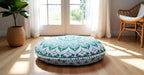 ICC Large Round seat Floor Cushion Chair Ottoman Cover, Pouf Pillow Meditation Floor Cushions Covers, Seating pouffe Throw Covers Craft Room Furniture for Sitting Cover 32" Inches Green